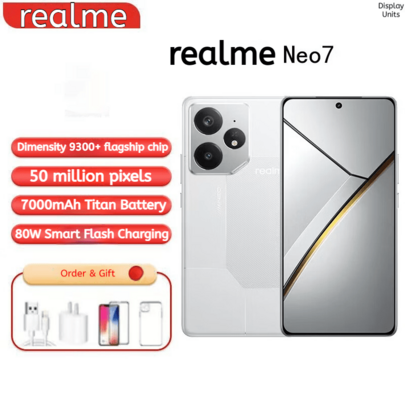  16+512GB 大容量 Realme Neo7 游戏手机 | 天玑 8200 Ultra 处理器 - 强劲性能 | 144Hz 高刷新率屏幕 | 7000mAh 游戏电池，支持 80W 超级快充 | 返校季学生游戏手机 | 均衡电竞版 | 包邮