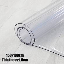 Clear Transparent Vinyl PVC Tablecloth 1.5mm Thick Table Protector Plastic Cover - 200x100CM - View 1