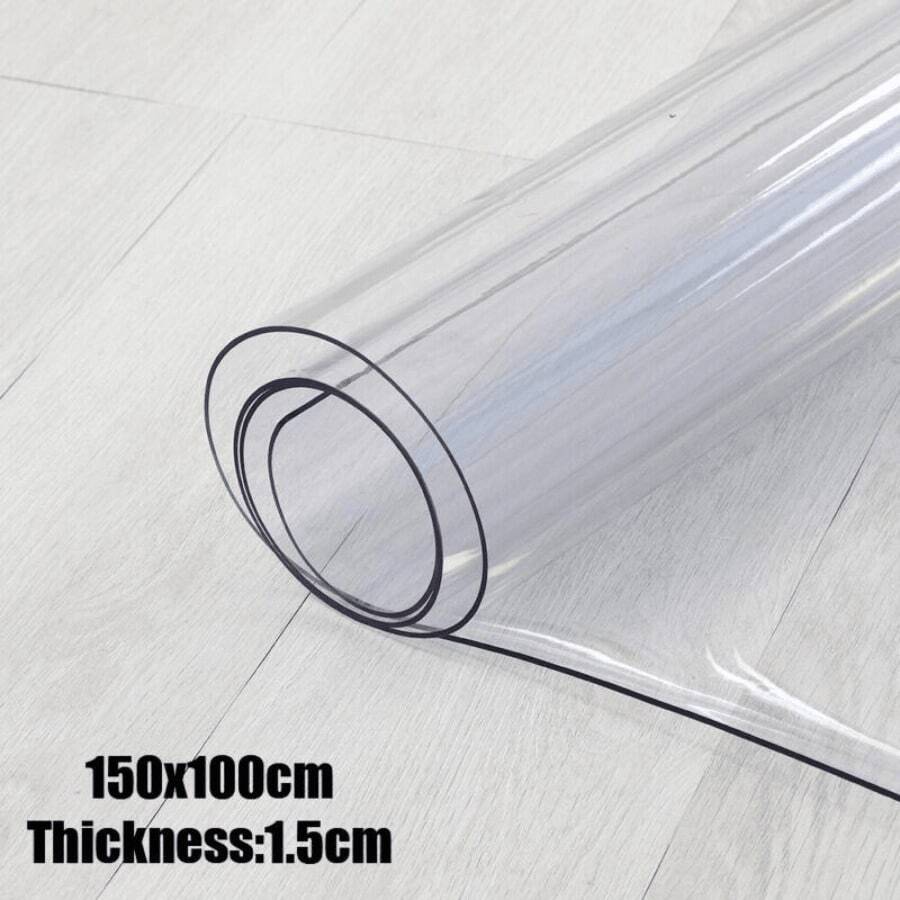 Clear Transparent Vinyl PVC Tablecloth 1.5mm Thick Table Protector Plastic Cover - 200x100CM - View 1