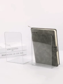 1pc Acrylic Transparent L-Shaped Desktop Book Shelf, Transparent Display Rack, Desktop Bookshelf For Organizing Books, Stationery, Back To School Recommended Item - Multicolor - View 6