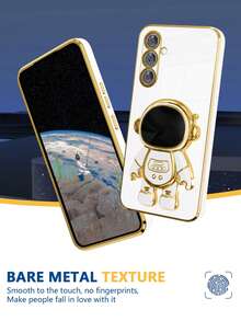 Universal Astronaut Phone Holder Case Compatible With Apple 11/12/13/14/15 Pro Max, Galaxy S22/S23/S24+ A04/A05/A14/A15/A24/A25/A34/A54, OPPO Reno, Realme, VIVO, Redmi 13C+, - White - View 3