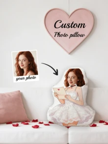 Customize Your Own Personalized Face Pattern Throw Pillow, Using Double-Sided Printed Mixed Color Fabric. It Makes The Perfect Gift For Father's Day, Mother's Day, Halloween, Christmas Eve, Valentine's Day, Anniversary, Thanksgiving, Easter, April Fool's Day, Carnival And Other Occasions. - Strapless Dress - View 3