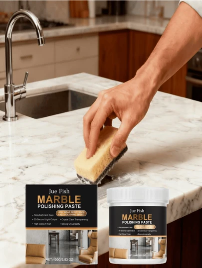 JUE FISH Marble Polishing Paste, Designed For Effective Stain And Fingerprint Resistance, Suitable For Cleaning Scratches On Quartz Countertops, Tiles In Kitchen, Living Room, Bathroom And Other Household Areas