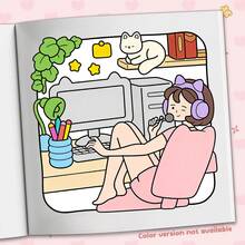 205克《女孩生活》40页自爱疗愈涂色书 - 柔软可爱的女孩日常生活场景，舒缓压力的自我关爱涂色书，婚礼季、母亲节的完美礼物 - 女孩生活 - 查看 5