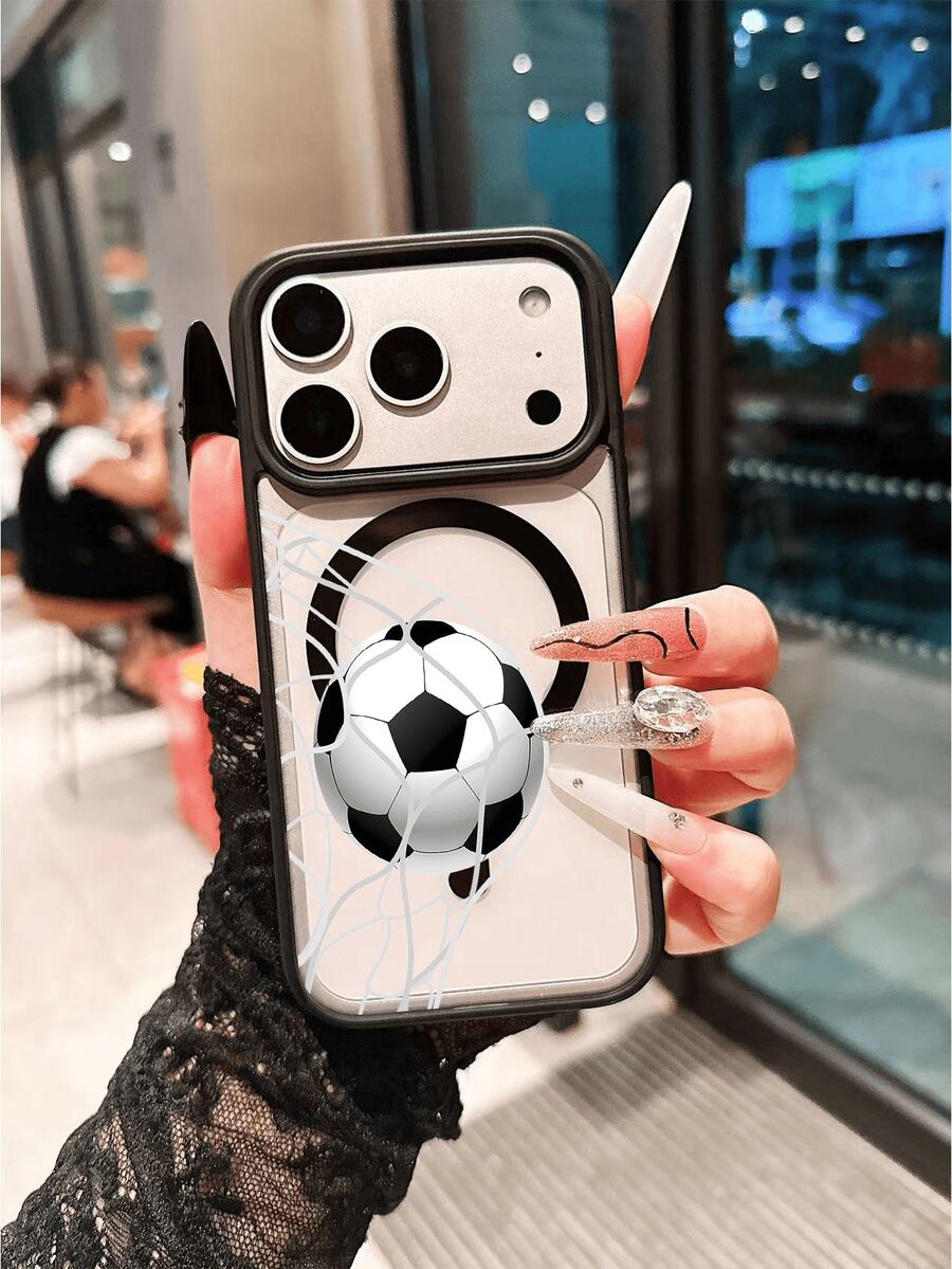 1个新款畅销黑色亚克力磁吸足球图案手机壳，兼容 17 Pro Max/17 Pro/17/16 Pro Max/16 Pro/16/15 Pro Max/15 Pro/15 Plus/15/14 Pro Max/14 Pro/14 Plus/14/13 Pro Max/13 Pro/13/12 Pro/12/11/11 Pro Max/11 Pro XS XR X 7 8，Galaxy S25/A14/A15/A35/A55/S22/S23/S24 FE/S25/S24 Ultra，柔软全包保护壳，适合作为生日礼物送给女友、男友或自用 - 黑色 - 查看 1