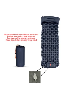 1pc Portable & Practical Diamond Pattern TPU Inflatable Air Mattress. Features Include: Foot-Operated Inflation, Easy To Inflate And Compress For Storage; Thick & Breathable Design; Diamond Pattern; Red Button Detail. Suitable For Hiking, Camping, Picnics, Short Road Trips And Other Outdoor Activities. A Comfortable Sleeping Pad, An Essential For Holiday Outdoor Travel. - Multicolor - View 10
