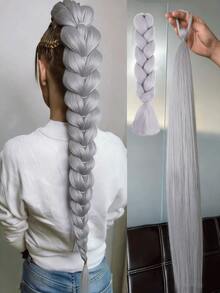 Lumi Braided Wig, Hunter Demon Wig, Pre-Braided Purple Braided Synthetic Wig, Suitable For Braiding, Cosplay, Christmas Costumes, Role-Playing Games, Holiday Parties, Christmas, New Year, Anime Cosplay, Party Outfits - Multicolor - View 4