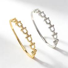 1 pieza Brazalete de cobre chapado en oro de 18K, regalo perfecto para ella en el Día de San Valentín - Multicolor - Ver 1