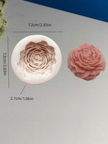 1 pieza Molde de silicona con flor de peonía, apto para hacer velas DIY - Gris - Ver 7