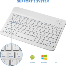 1 pieza Mini teclado Bluetooth portátil, teclado inalámbrico ultra delgado y silencioso de 10 pulgadas con batería recargable, compatible con Android, Windows, adecuado para iPad, tableta, teléfono, regalo de Navidad/Halloween - Unitalla - Ver 12