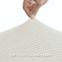 2pcs Thickened Jacquard Chair Covers, Moisture-Wicking & Breathable, Suitable For Living Room, Dining Room, Study, Balcony And Other Scenarios - Beige - View 3