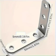 70pcs Heavy Duty L-Shaped Angle Brackets (70pcs Set) - 90 Degree Right Angle Connectors With Pre-Drilled Holes And Matching Screws, Suitable For Furniture, Shelves, Cabinets, Tables, Desks And Metal Fixation - Multicolor - View 4