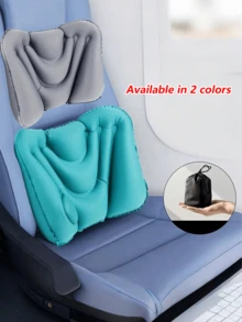 1/2 piezas Almohada inflable de soporte lumbar para viajes en avión, coche, tren, silla de oficina, cojín de soporte lumbar portátil, diseño de inflado manual, sin necesidad de energía, lavable a mano, cómodo para todas las estaciones, decoración navideña, regalo personalizado para el hogar, decoración de habitación, esencial para viajes - Multicolor - Ver 12