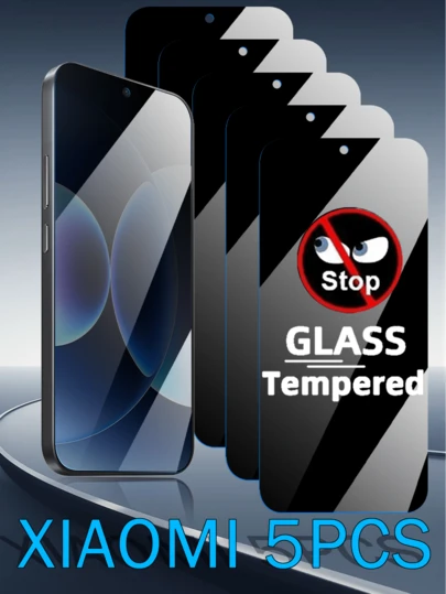 5pcs Tempered Glass Screen Protector For Xiaomi Redmi Series, Anti-Spy, Anti-Scratch, Anti-Shatter, High Definition Display, Smooth Touch, Ultra-Thin Design, 35° Privacy Protection, Precise Fit, Easy Installation, Bubble-Free, Mobile Phone Accessories