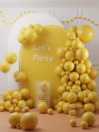 124/60/10 piezas Conjunto de globos amarillo mostaza, surtido de tamaños (45 cm, 30 cm, 25 cm, 12 cm), Kit de arco de globos de otoño amarillo, adecuado para cumpleaños, bodas, compromisos, despedidas de soltera, graduaciones, abeja, girasol, decoración de fiesta pequeña linda