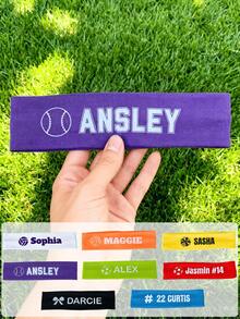 个性化运动头带,透气运动头带,定制姓名弹力头带,吸汗运动健身头带,时尚刺绣设计 | 防滑、透气、速干、高弹头带,适用于跑步、足球、篮球、健身、瑜伽、骑行、徒步、球类运动、攀岩等运动 - 彩色 - 查看 8