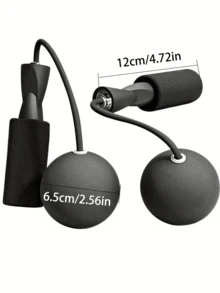 无绳跳绳，成人室内健身两用器材，带配重球、钢丝绳和泡沫轴承，适合室内有氧运动和高强度间歇训练，不缠绕、静音、节省空间、防滑手柄，适用于家庭/公寓/办公室/日常使用，锻炼腿部、手臂和肩部，男女通用，健身器材，运动配件，健身房必备，有氧运动 - 彩色 - 查看 12