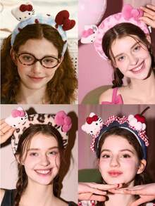 Mattel A Cute Strawberry Hello Kitty Hairband - Pink Girl Style - Three-Dimensional Cat Hairband - Suitable For Face Washing - When Applying Facial Mask And Daily Wear - Multicolor - View 2