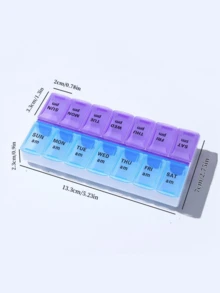 一周彩虹药盒，3 种款式，7 天 21 个隔间，早、午、晚各一个隔间，21 个隔间可拆分成迷你便携药盒，便携式一周药丸胶囊密封盒，每日药片和维生素储存 PP 药盒，大容量独立隔间，密封防潮，可视药盒，方便出差和旅行。 - 彩色 - 查看 12