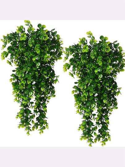 45厘米手工编织人造桉树藤蔓，圆形叶子花环，适合波西米亚风格家居装饰，人造植物花环，可用于婚礼背景和墙面装饰，逼真的塑料叶子