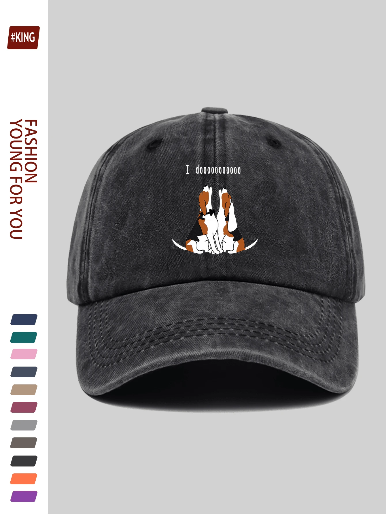1pc Cute Wedding/Valentine's Day Baseball Cap, Featuring Cartoon Animal Pattern Print Design, Lightweight Breathable Polyester, Adjustable Strap, Unisex, Suitable For Teenagers, Streetwear, Outdoor Sports, Gatherings, Camping, Fishing, Travel, Perfect Gift For Family And Friends - A - View 1