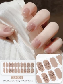 万圣节EMI水晶凝胶美甲贴，透明底胶，20片凝胶美甲贴纸，需配合UV灯使用，沙龙品质，持久耐用，ES20跨境批发单件直发，与红皮书美甲贴纸同款，指尖美甲贴纸 - 西瓜粉 - 查看 8