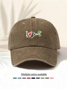 1顶“我爱巴西国旗”图案水洗棒球帽，经典休闲复古风，可调节后扣，轻便防晒，适合户外运动、日常佩戴、聚会、送礼，四季皆宜。 - 水洗帽 - 查看 7