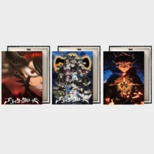 1张/3张无框墙贴海报，黑色五叶草动漫海报，防水防潮，适用于家庭、客厅、卧室、酒吧等场合，具有装饰性，可装裱。 - 彩色 - 查看 46