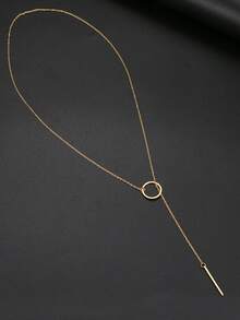 1件新款简约金属戒指项链，女士款 - 金色 - 查看 2