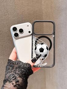 1个新款畅销黑色亚克力磁吸足球图案手机壳，兼容 17 Pro Max/17 Pro/17/16 Pro Max/16 Pro/16/15 Pro Max/15 Pro/15 Plus/15/14 Pro Max/14 Pro/14 Plus/14/13 Pro Max/13 Pro/13/12 Pro/12/11/11 Pro Max/11 Pro XS XR X 7 8，Galaxy S25/A14/A15/A35/A55/S22/S23/S24 FE/S25/S24 Ultra，柔软全包保护壳，适合作为生日礼物送给女友、男友或自用 - 黑色 - 查看 2