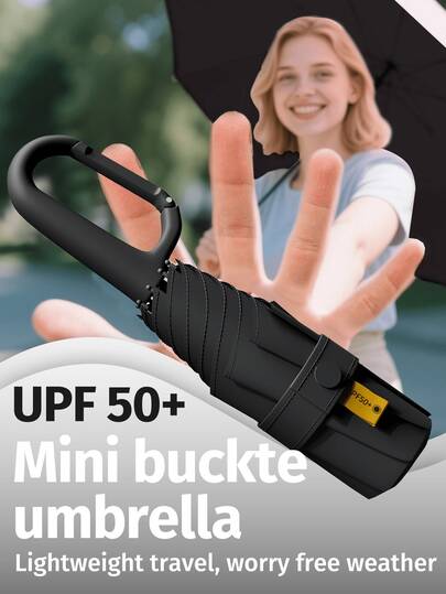 Mini Folding Umbrella, Pocket-Sized Waterproof Portable Travel Umbrella, Sun Umbrella For Women With UV Protection, 2-In-1 Mini Six-Fold Super Lightweight Compact Umbrella, Mini Travel Umbrella, Lightweight Portable Umbrella For Sunny And Rainy Days, Windproof, 99% UV Protection