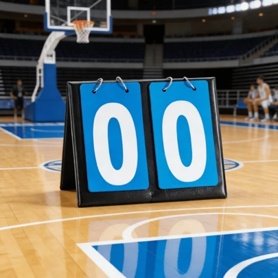 1pc Portable Basketball Scoreboard, Double-Sided Flip Page Scoreboard, Desktop Upright Portable Scorer