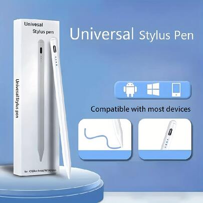 Universal Capacitive Stylus Pen Compatible With Android Smartphones And Tablets, Suitable For IPhone, Etc. High-Precision Capacitive Stylus, Compatible With IOS System, Also Suitable For Samsung, Kindle Tablets. Includes Replacement Nibs And Charging Cable.