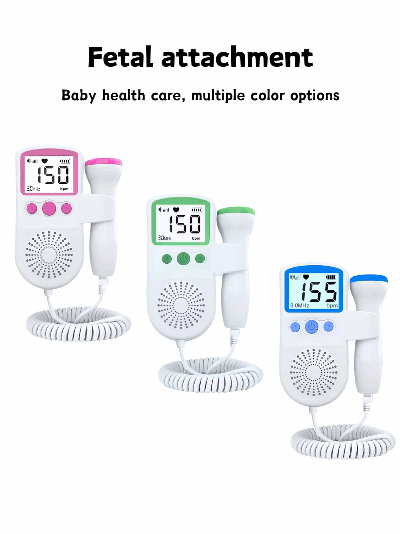 1pc LCD Display Waterproof Probe Fetal Doppler Heartbeat Monitors