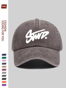 1顶可爱连续线条涂鸦“STWD”印花棒球帽，软帽冠纯色户外运动滑板帽，卡车司机爸爸帽，青少年时尚遮阳帽，适合徒步、骑行、跑步、滑板、健身，是送给家人和朋友的贴心礼物，情人节、母亲节/父亲节、返校季、休闲百搭之选。 - A - 查看 8