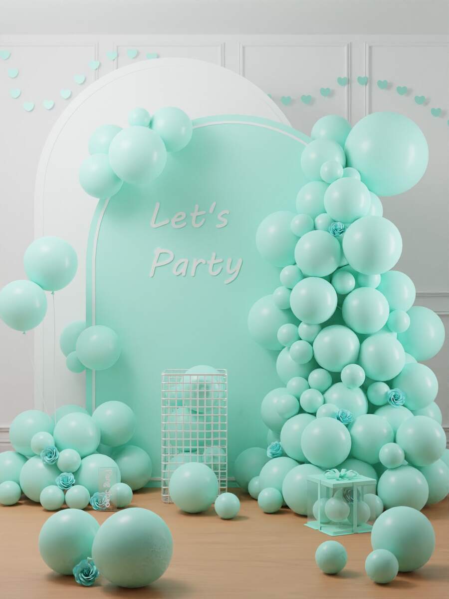 Bộ 124/60/10 quả bóng bay màu xanh nhạt pha xanh lá cây, nhiều kích cỡ: 18 quả/12 quả/10 quả/5 quả, màu xanh nhạt pha xanh lá cây, xanh bạc hà, màu pastel, xanh tiêu đen. Bộ trang trí cổng bóng bay, thích hợp cho tiệc mừng em bé chào đời, tiệc chủ đề rừng mùa xuân, sinh nhật, đám cưới, kỷ niệm, lễ tốt nghiệp, lễ rửa tội, tiệc tiết lộ giới tính.