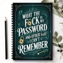 1pc Blue-Green Password Notebook | Gold Key Design, Home/Office Account Password Storage, Internet Login Log - Multicolor - View 2