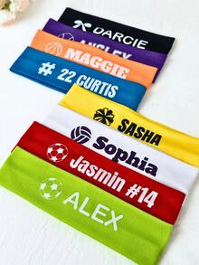 1/3/5pcs Personalized Sports Headband, Women Personalized Headband, Yoga Sports Personalized Headband, Bridesmaid Gift, Personalized Name Headband, Hair Accessories, Unique Gift For Birthday, Party, Anniversary, Special Occasion, Wedding Hair Accessories, Colorful, Cute, Fun, Kawaii Style - Multicolor - View 8
