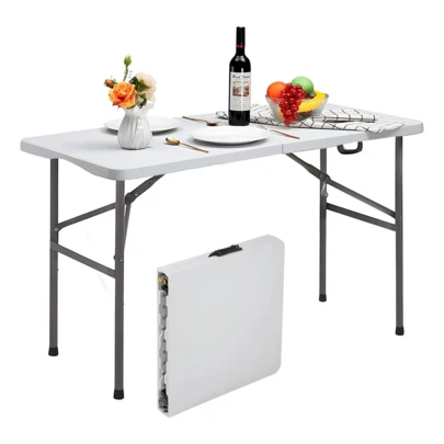 Mesa Plegable 120cm Exterior Jardin Plastico Tipo Portafolio
