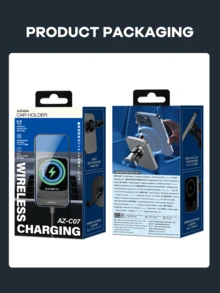 REMAX 15W车载无线快充；自动夹紧；360°自由旋转；稳固防震；中控台手机支架；通用导航支架；兼容/安卓；汽车配件；汽车用品 - AZ-C07 - 查看 9