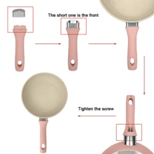 ABKOK 1件/2件套18厘米不粘煎锅和汤锅套装 - 节省空间设计，适合单身人士和情侣使用，单个锅具套装单独出售。
