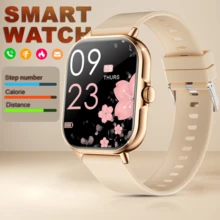 1个男女通用智能手表,配有舒适的硅胶表带、2.01英寸触摸屏、通话功能、来电/闹钟/信息提醒、多种运动模式、活动追踪器、计步器和卡路里计数器、USB充电,兼容安卓和iOS系统 - 240P TFT显示屏,180mAh锂离子电池,圣诞礼物 - 彩色 - 查看 12