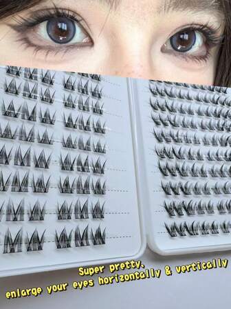 Kpop Fake Lashes | Nine-Tail Rabbit/Bunny Style/Jade Fox/Baby Curl/Daisy |120/140/160/ 200 Clusters Large-Capacity Natural Realistic Lash Clusters