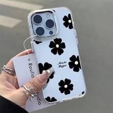 Esta funda negra con estampado floral es compatible con diversos modelos de teléfono, como OPPO Reno 16E/15/14/13/12/11/PRO/PLUS/PROMAX/MINI, S/A/M/NOTE, S/G/EDGE/E, Transition Spark/HANTOM/CAMON/INFINIX, Honor 400/PLAY/X/Y, OPPO Reno/A/F, OPPO Reno 14/Redmi/POCO/NOTE, etc. Transparente, sencilla, elegante y duradera, está hecha de TPU. Es ideal para celebraciones como San Valentín, Halloween y Navidad, y es ideal para uso personal o como regalo. - transparente - Ver 6