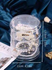 1pc Multi-Layer Jewelry Storage Box, Gift For Valentine's Day Sun Travel Cool Back To School - Clear - View 13