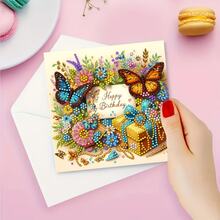 Bộ 6 thiệp chúc mừng sinh nhật tự làm bằng tranh đính đá, thiệp chủ đề bánh sinh nhật, thiệp chúc mừng sinh nhật thủ công độc đáo, thích hợp để bày tỏ những lời chúc ấm áp và tốt đẹp đến người lớn tuổi, gia đình và bạn bè, thiệp và bưu thiệp tranh đính đá viết tay thể hiện tình yêu thương, món quà tuyệt vời nhất để bày tỏ những lời chúc chân thành. - Nhiều màu - Xem 4