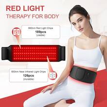 Red Light Therapy For Body:5 Light Levels Infrared Light Heat Therapy Belt Wrap For Back/Waist/Muscle/Pain Relief 660nm & 850nm Led Beads Red Light Therapy Device With Timer - Black - View 3