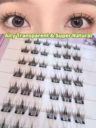 60/100 kluster Hund-/Räv-/Solrosögonfransar | Lazy Puppy Comic Ultramjuka Ögonfransar | Nybörjare Makeup-fransar