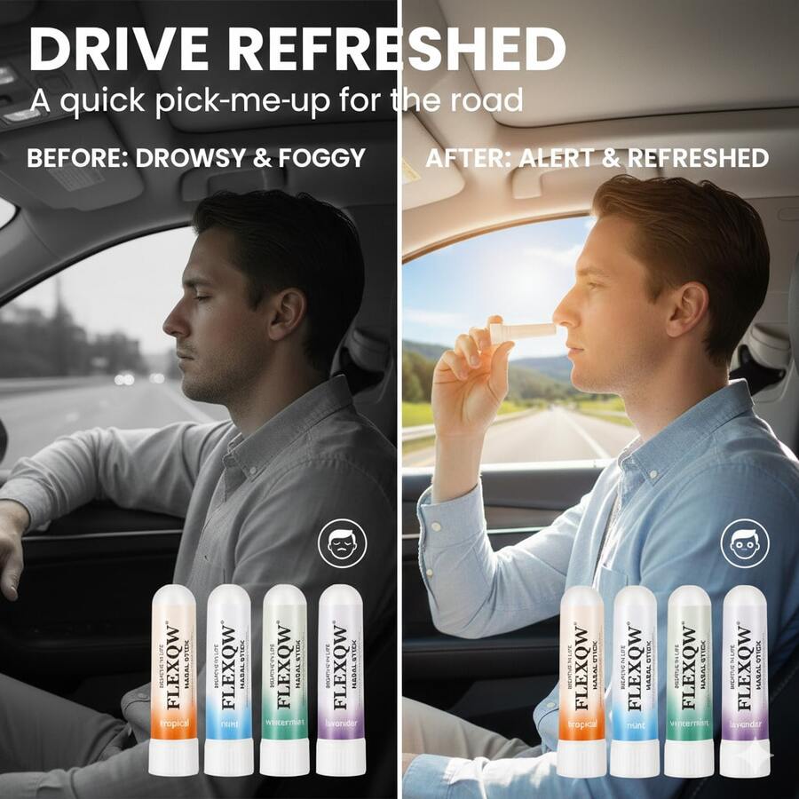 3个/包车载清新吸入器，缓解鼻塞，舒缓疲劳，清新空气 - A - 查看 1