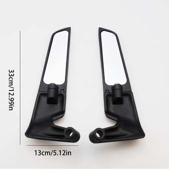 Universal Motorcycle Rearview Mirror, High Reflective Design, Premium Aerodynamic Wing Style, Fashionable & Stylish